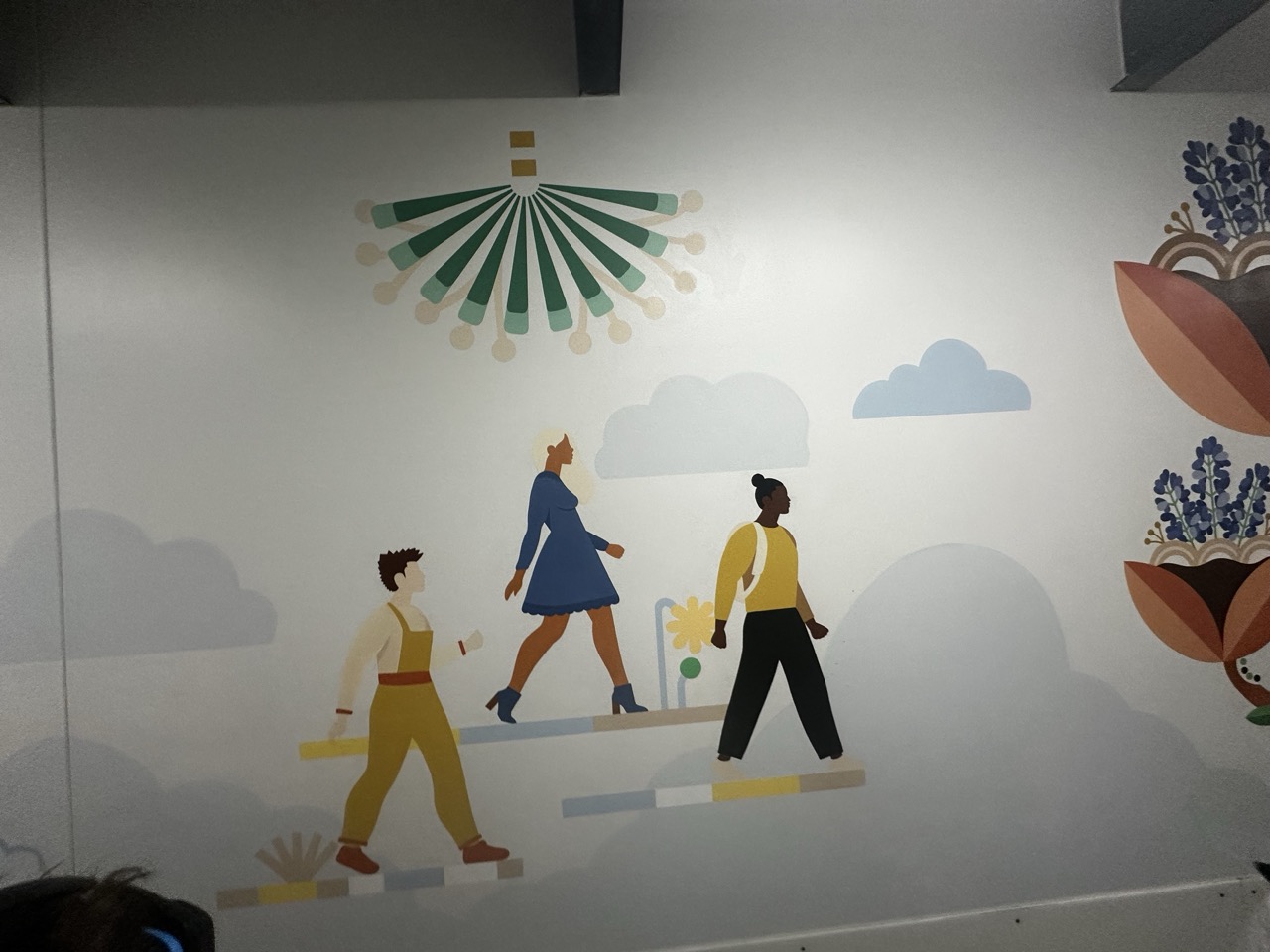 Second section of the Amazon facility mural