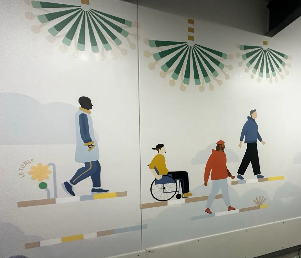 Third section of the Amazon facility mural