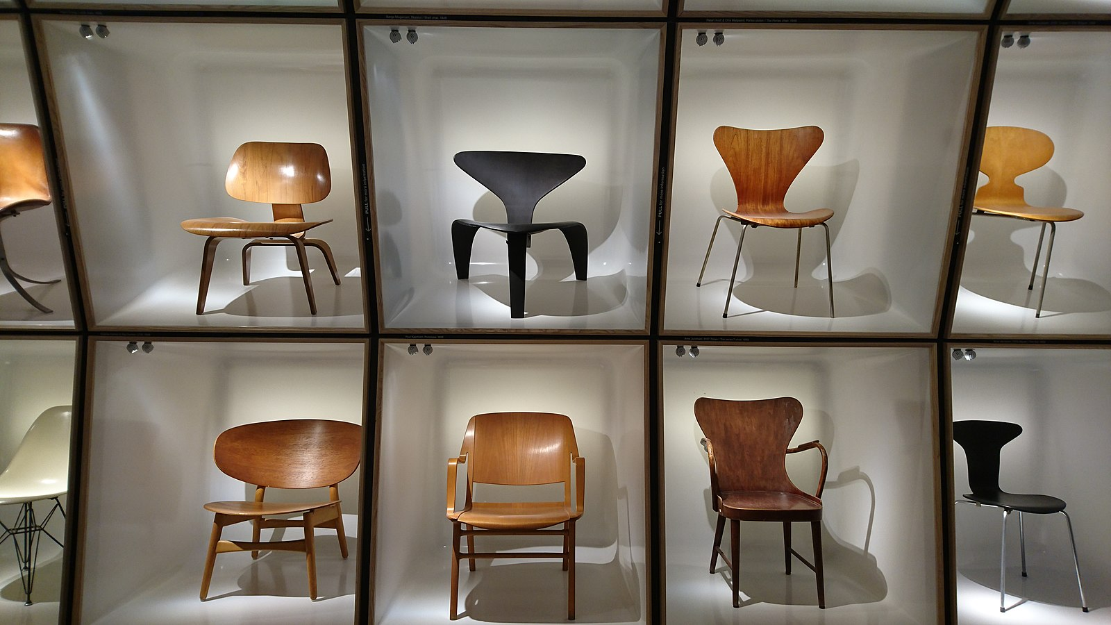 Chairs on display in the Danish Museum of Art & Design