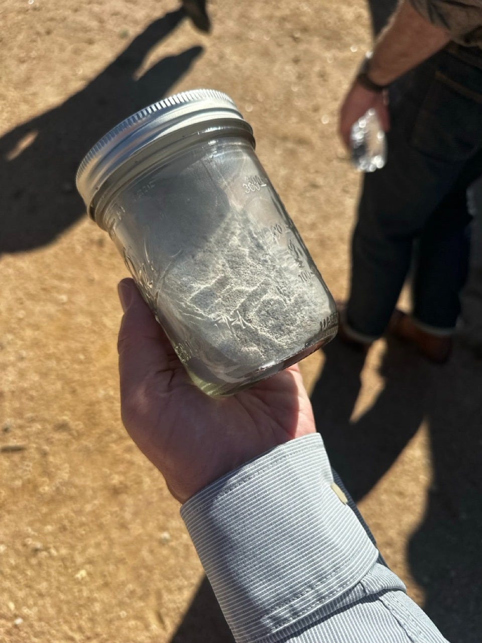 Fine gray ash cuttings from millimeter-wave drilling